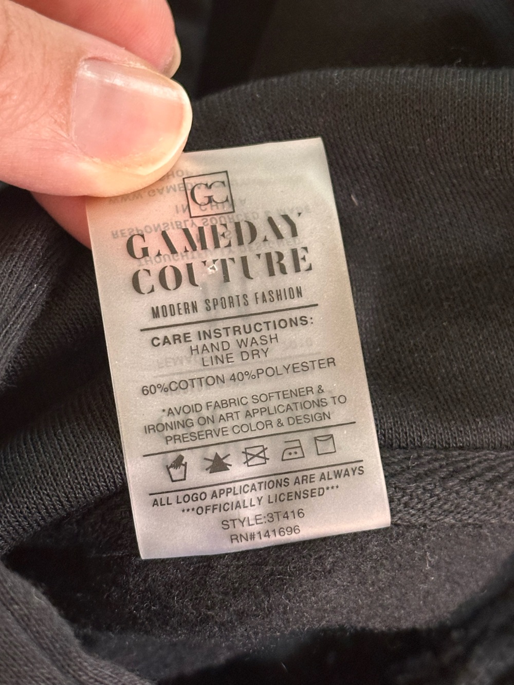 Like new Sz M Gameday Couture Alabama black studded hoodie - Picture 9 of 9